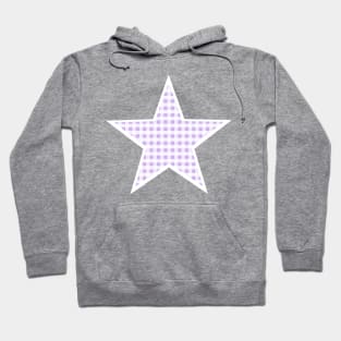 Pale Purple and White Gingham Star Hoodie